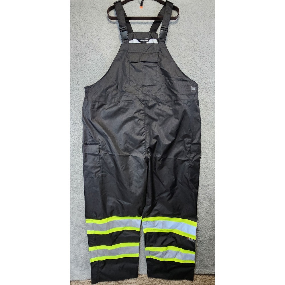 Tough Duck Black Reflective Hi Vis Safety Bib Overalls Size‎ 5XL/5TG Scotchlite